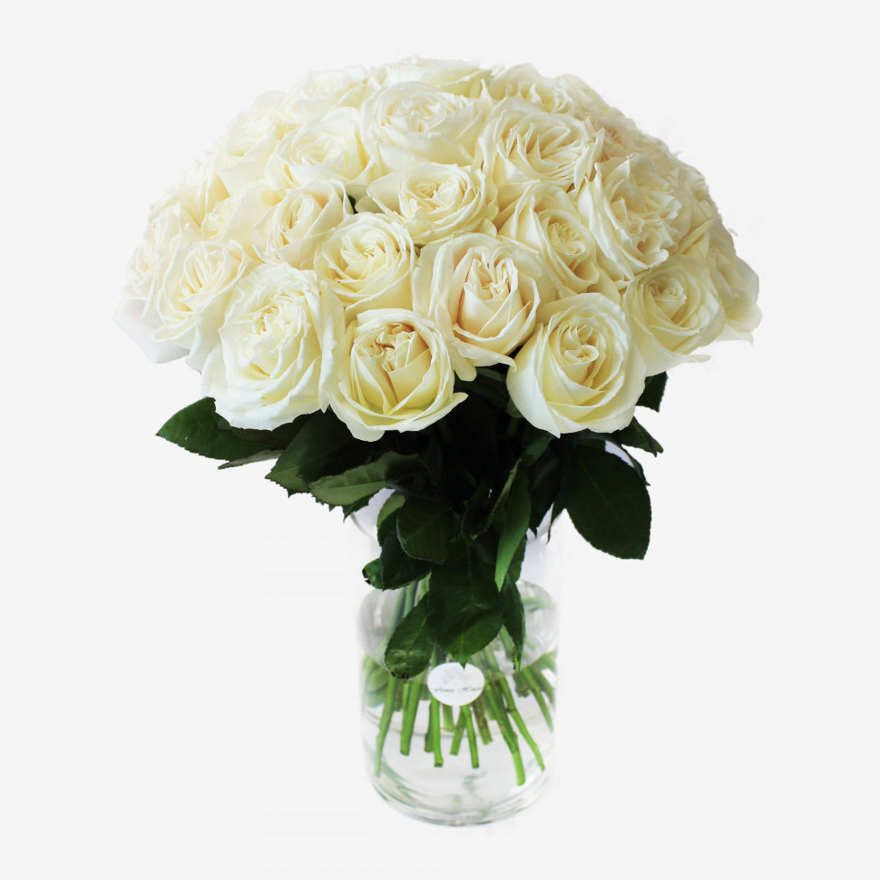 30 White Playa Blanca Rose Bouquet