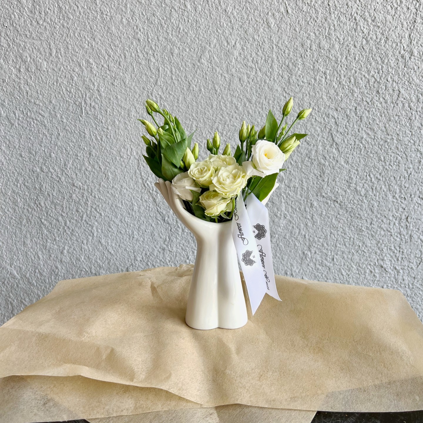 "The Body" Tender Hands Fresh Flowers Vase Arrangement