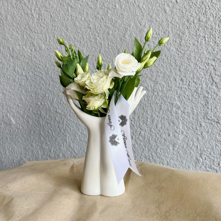 "The Body" Tender Hands Fresh Flowers Vase Arrangement