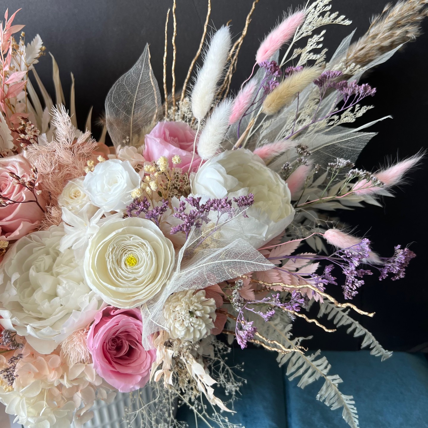 MILA collection Preserved Peonies in modern vase MILA collection Preserved Peonies in modern vase