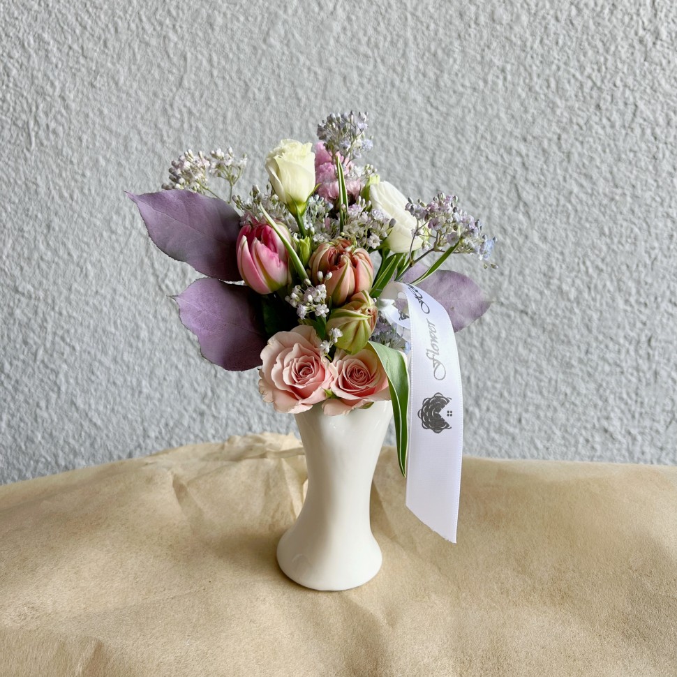 "The Body" Warm Hand Fresh Flowers Vase Arrangement
