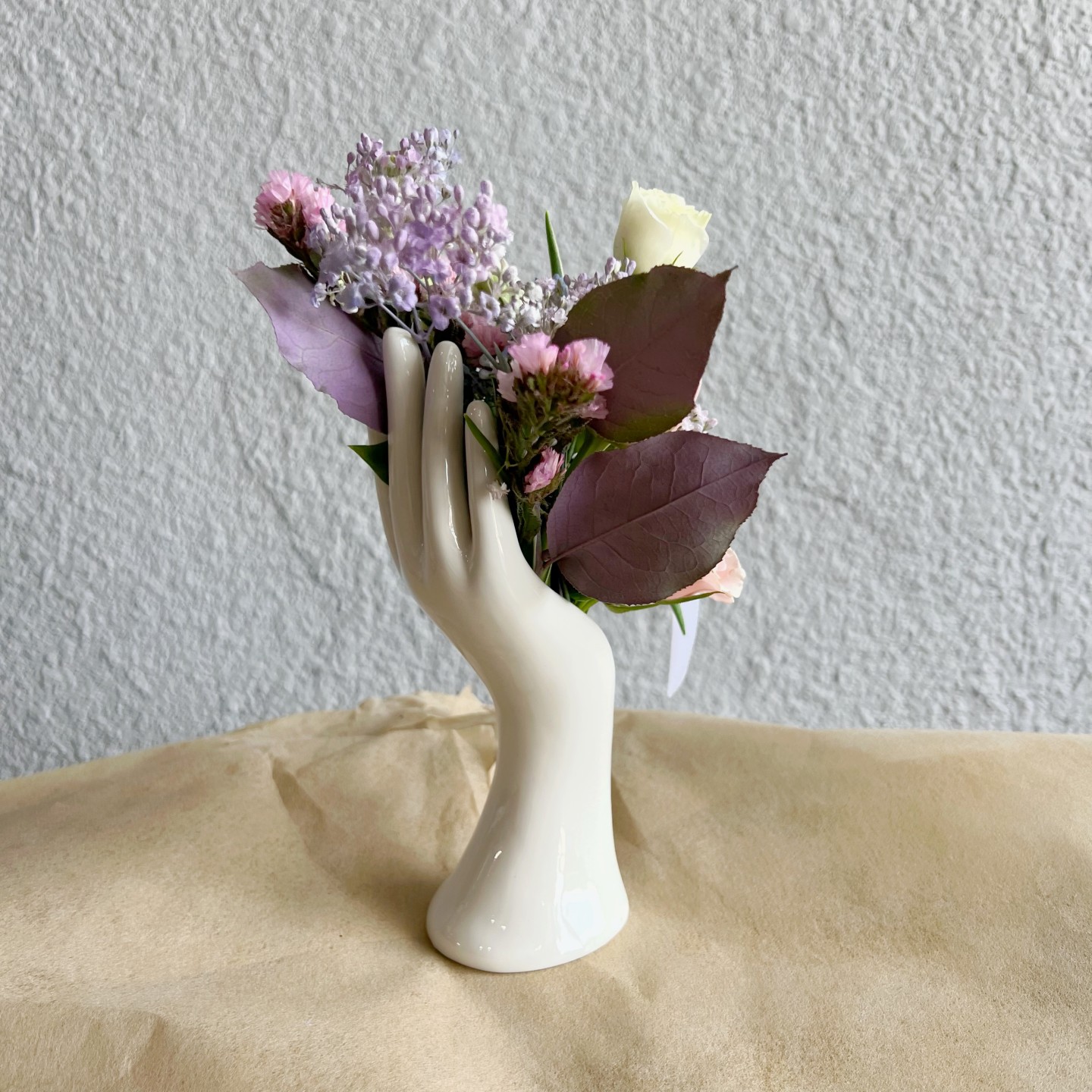 "The Body" Warm Hand Fresh Flowers Vase Arrangement "The Body" Warm Hand Fresh Flowers Vase Arrangement