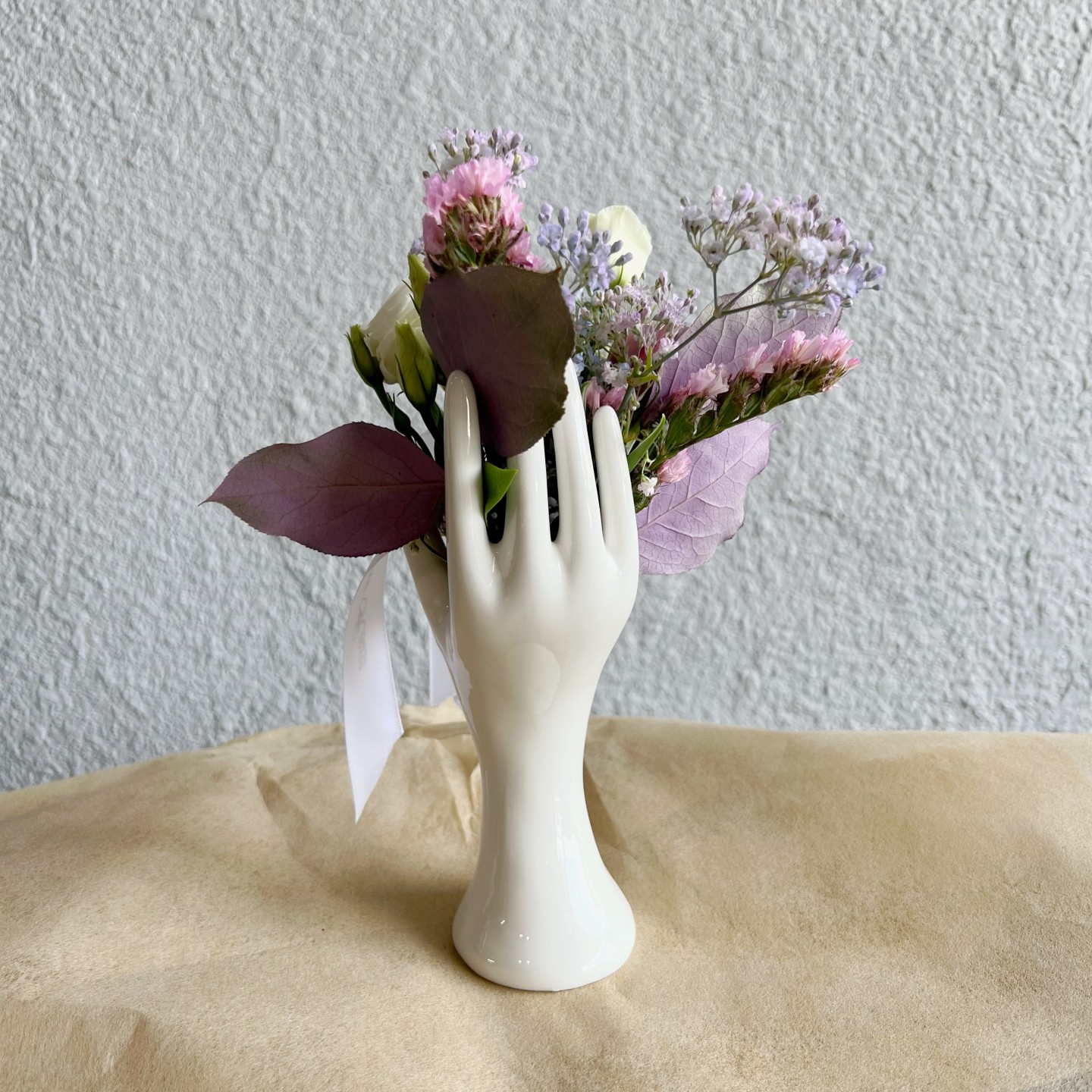 "The Body" Warm Hand Fresh Flowers Vase Arrangement "The Body" Warm Hand Fresh Flowers Vase Arrangement