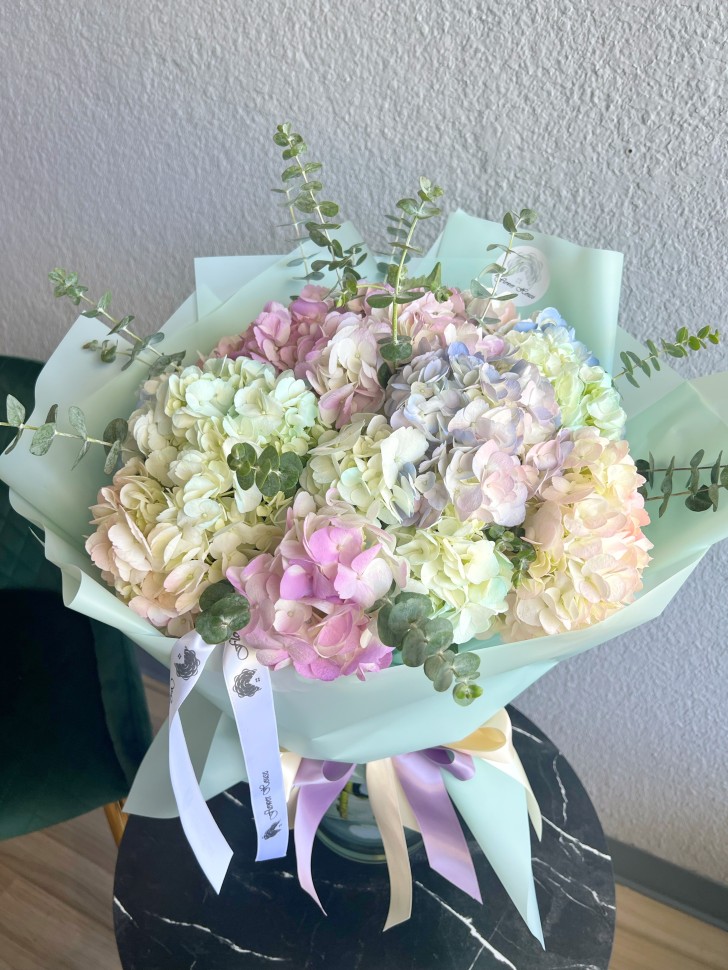 Tender Hydrangea Hand Tied Flower Bouquet