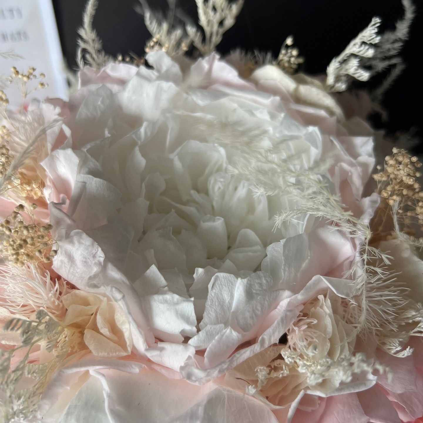 MARY collection Preserved peonies in luxury vase MARY collection Preserved peonies in luxury vase