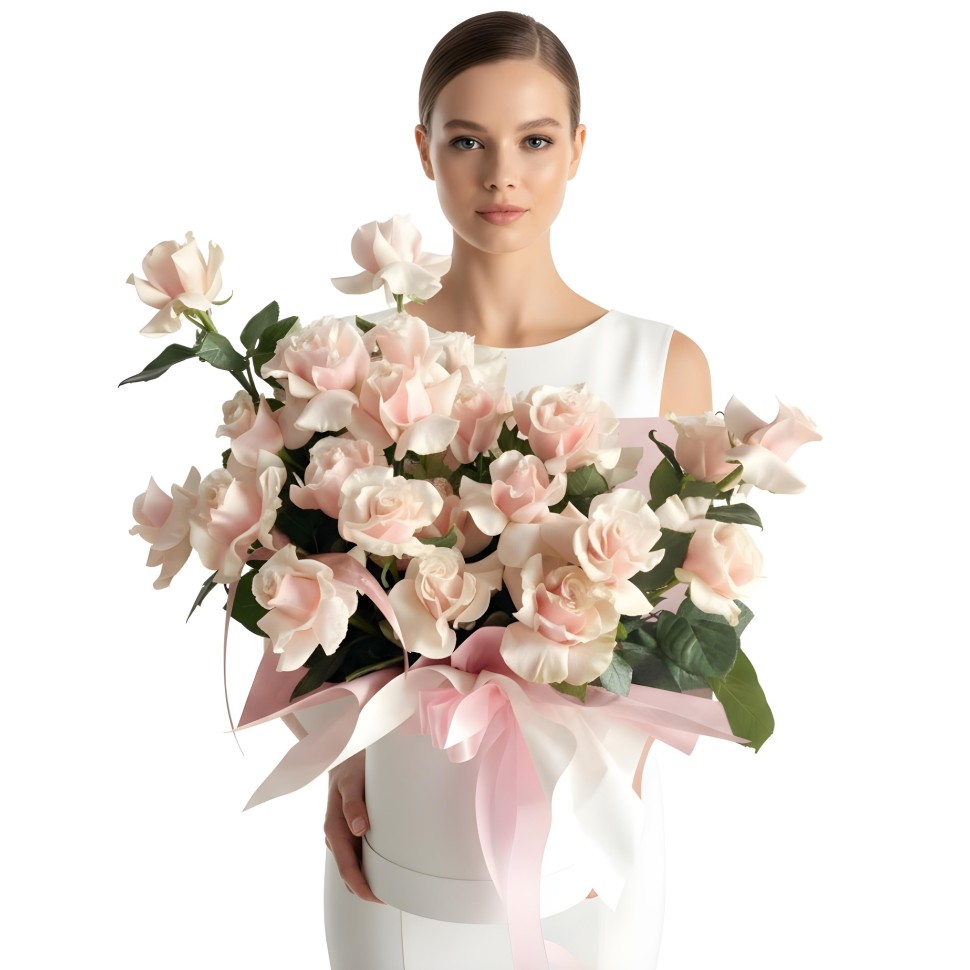 Pink Mondial Roses Cloud Box Medium