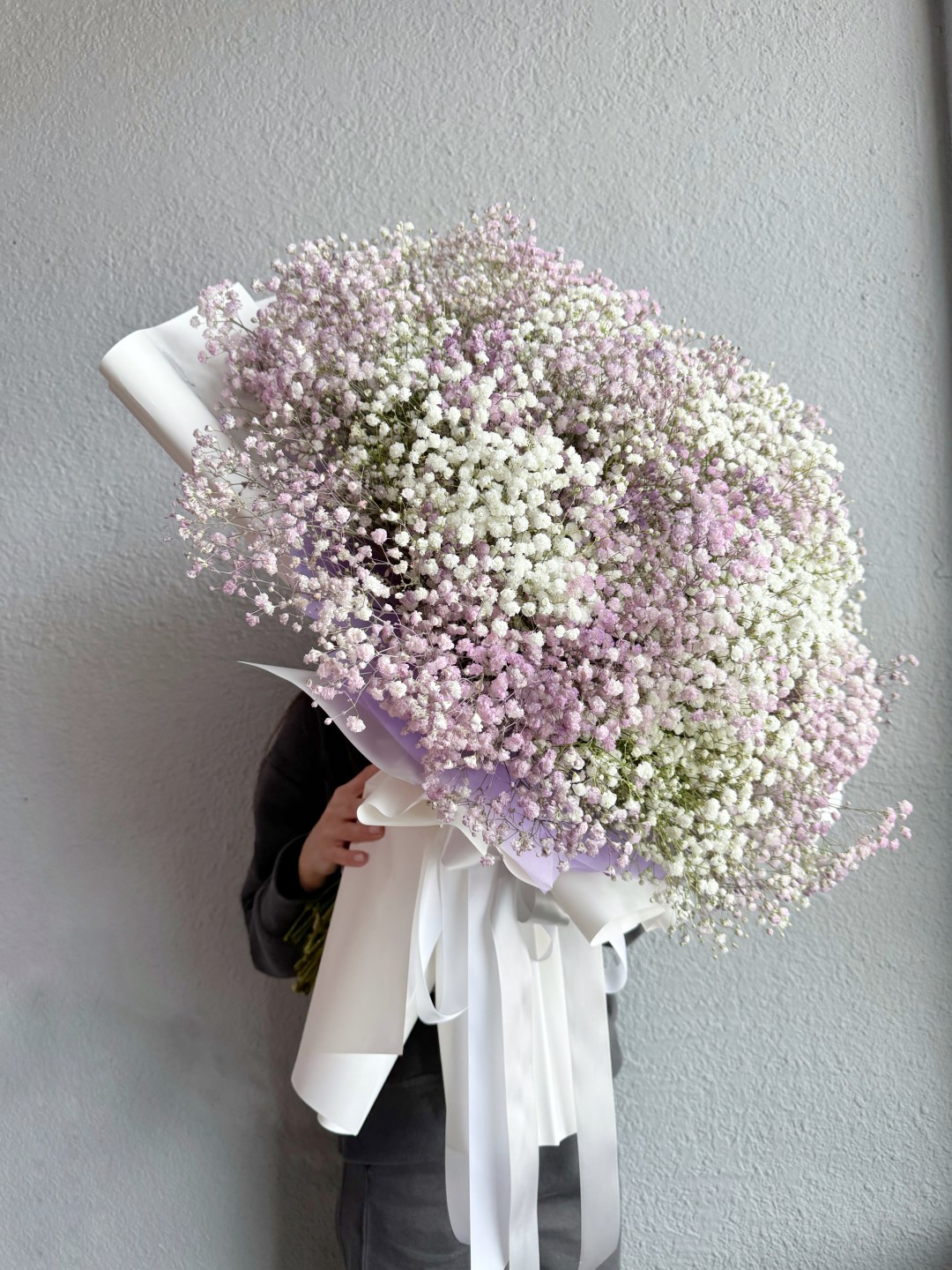Baby Breath Cloud Hand Tied Flower Bouquet