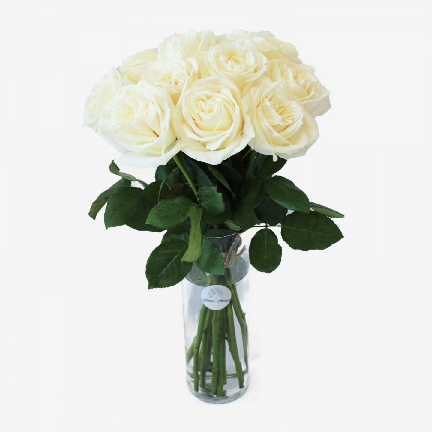 12 White Playa Blanca Rose Bouquet
