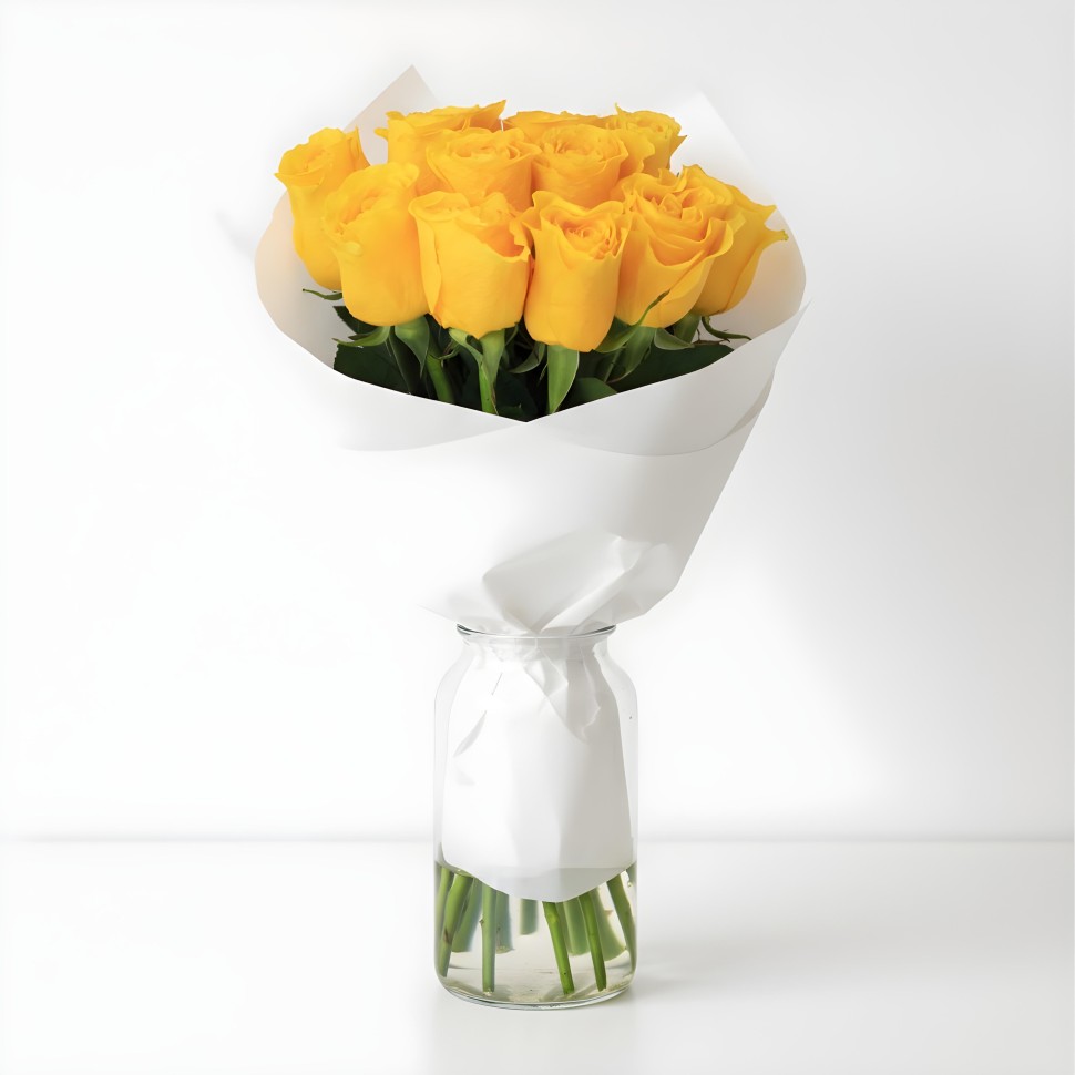 12 Yellow Roses Yellow Roses Bouquet (12–48 Stems)