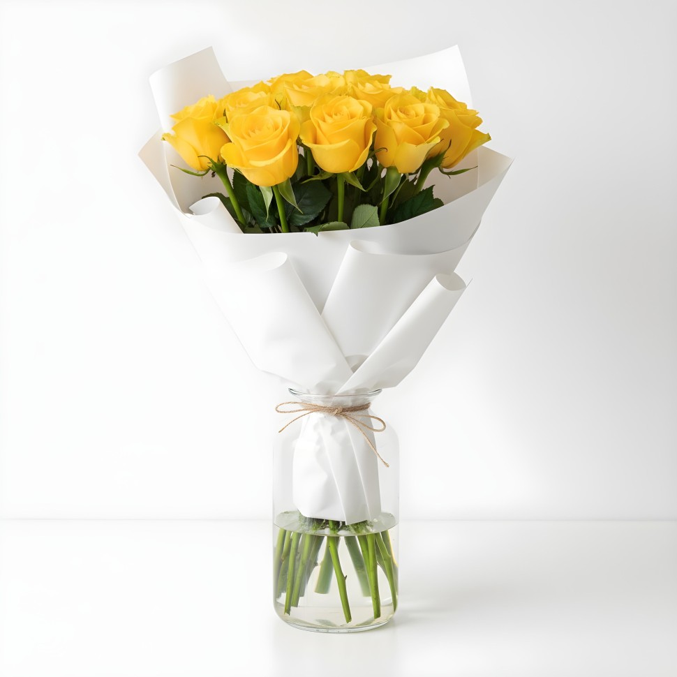 18 Yellow Roses Yellow Roses Bouquet (12–48 Stems)
