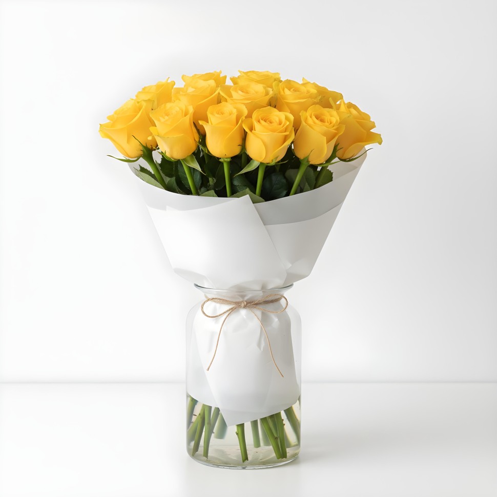 24 Yellow Roses Yellow Roses Bouquet (12–48 Stems)