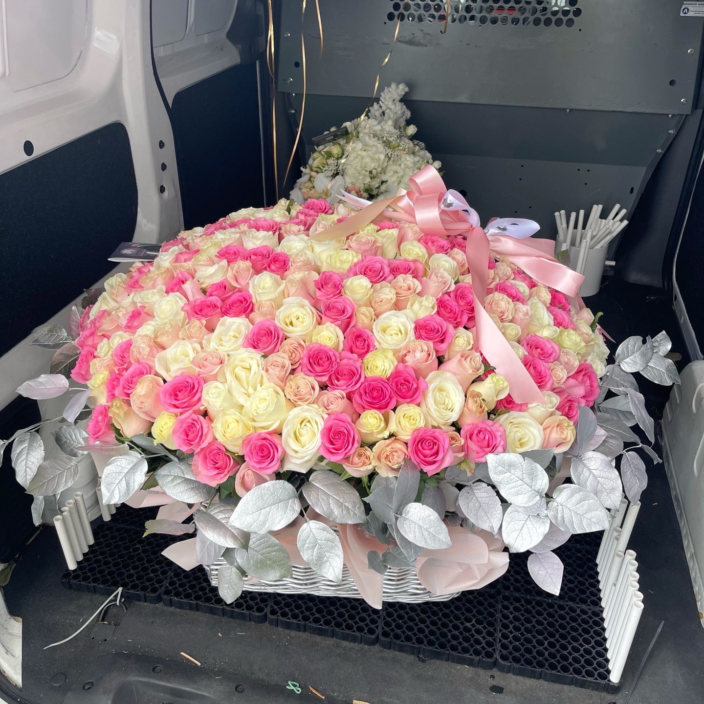 300 Roses Flower Basket