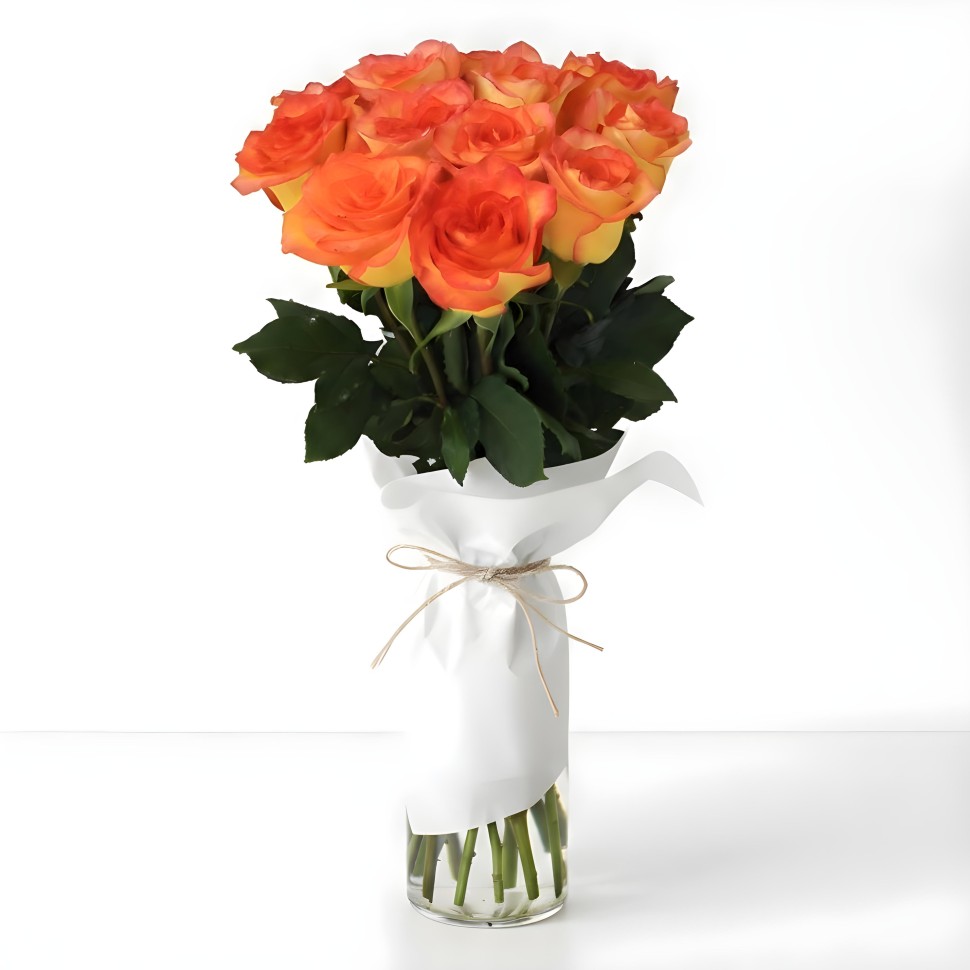 12 Orange Roses Orange Roses Bouquet (12–48 Stems)