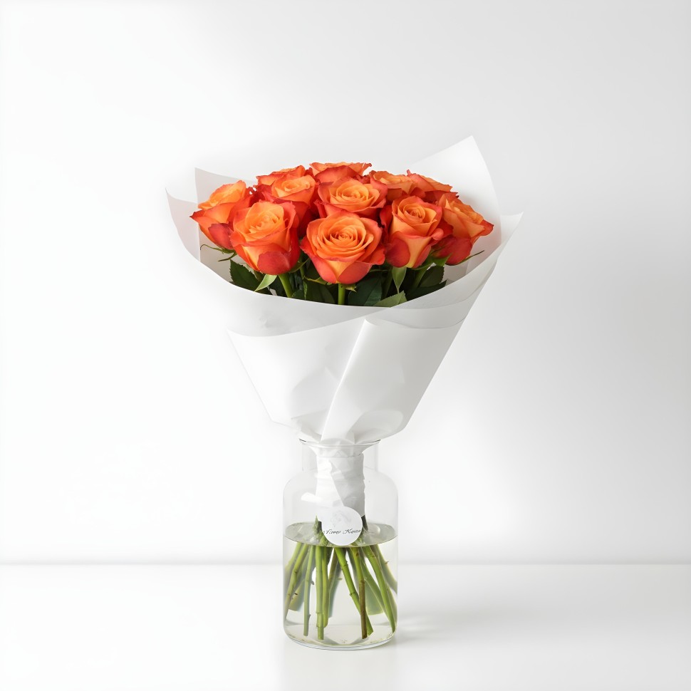 18 Orange Roses Orange Roses Bouquet (12–48 Stems)