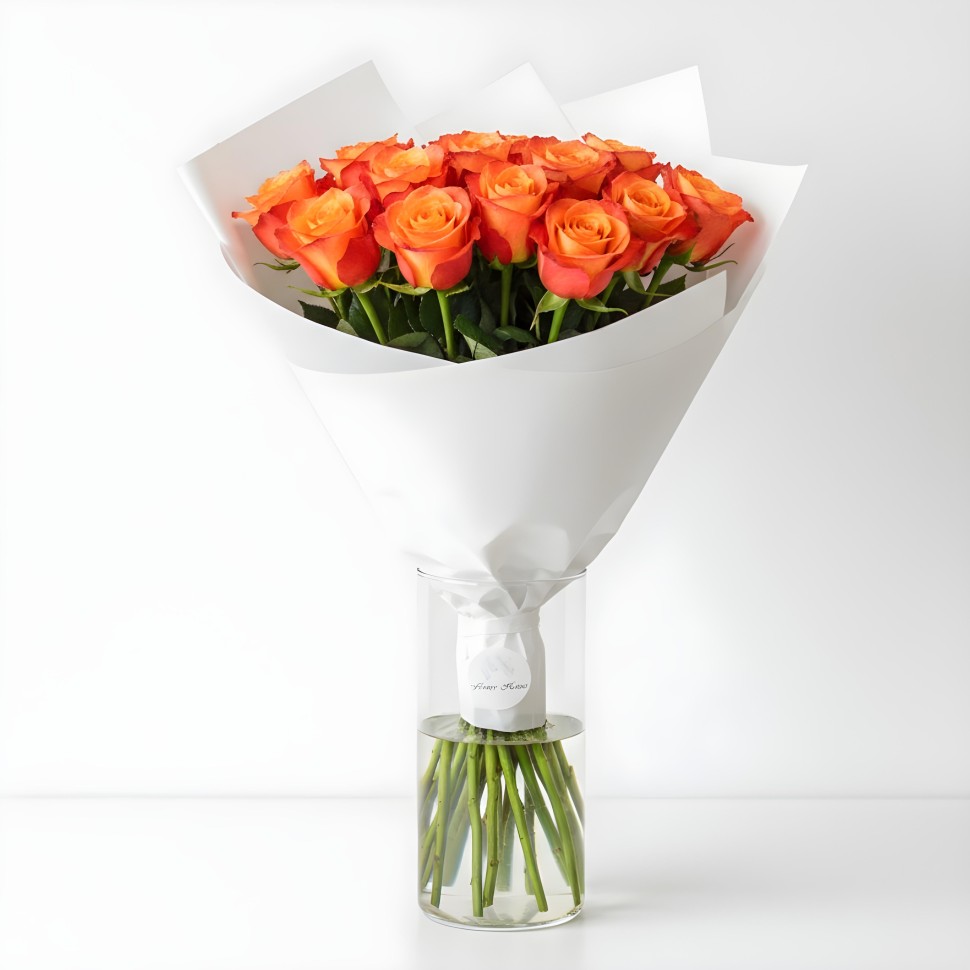 24 Orange Roses Orange Roses Bouquet (12–48 Stems)