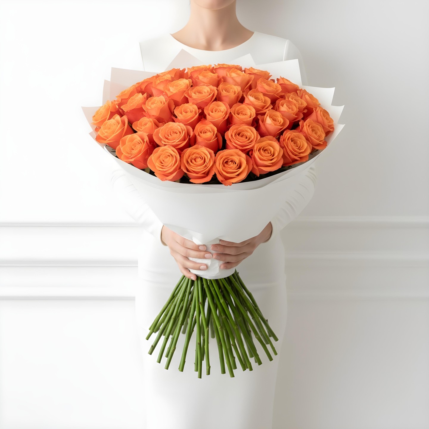 Orange Roses Bouquet (12–48 Stems)