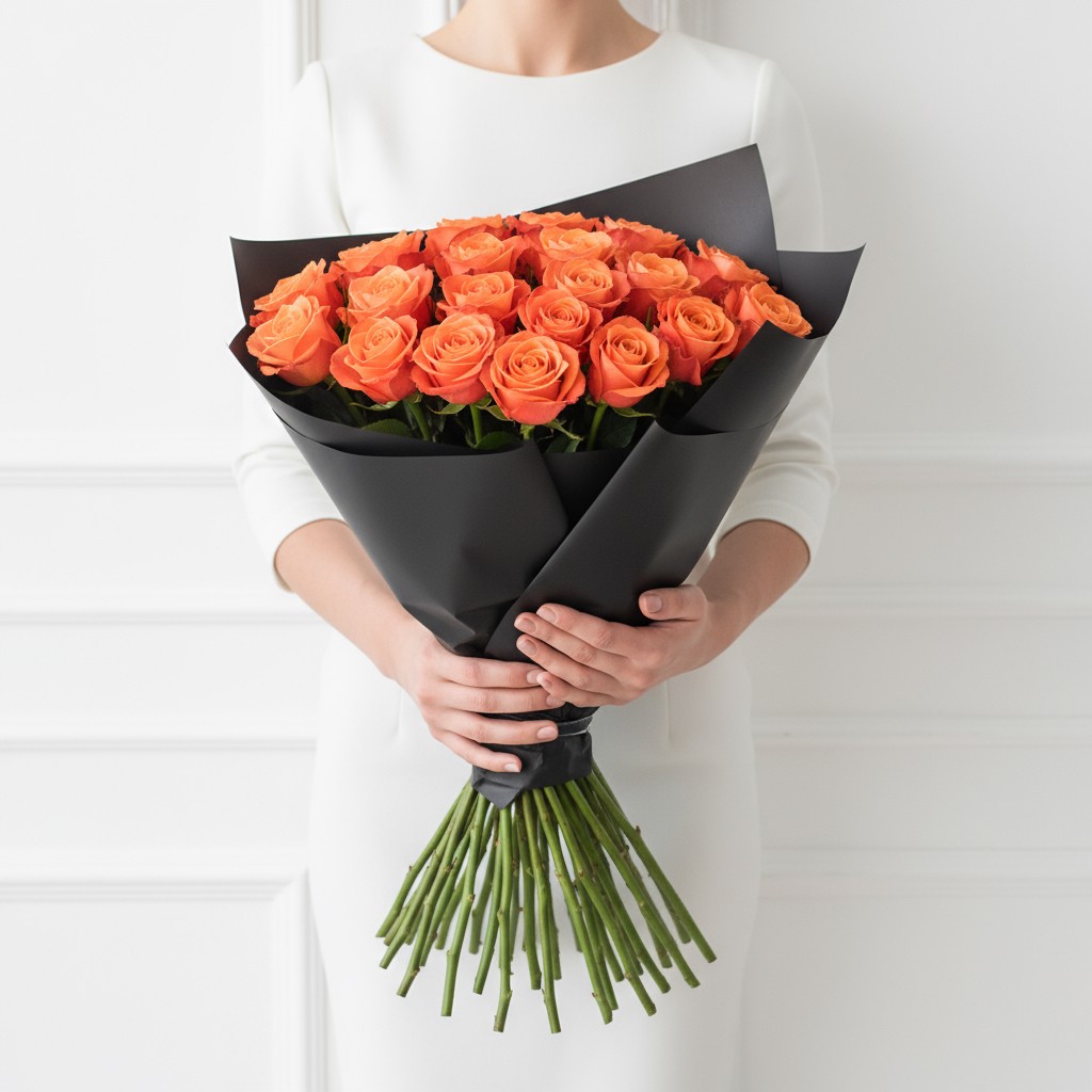Orange Roses Bouquet (12–48 Stems)