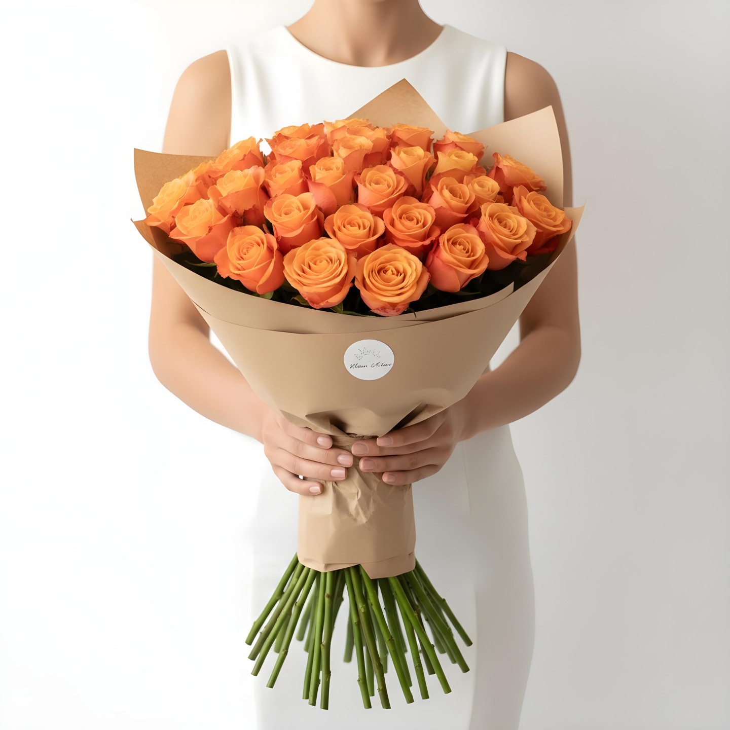 Orange Roses Bouquet (12–48 Stems)