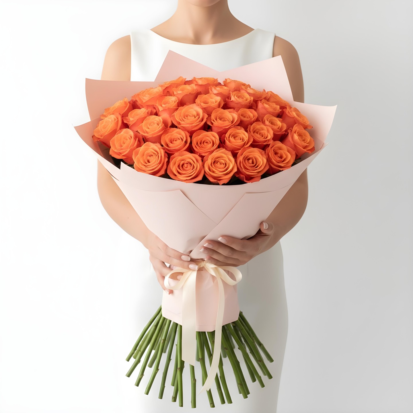 Orange Roses Bouquet (12–48 Stems)