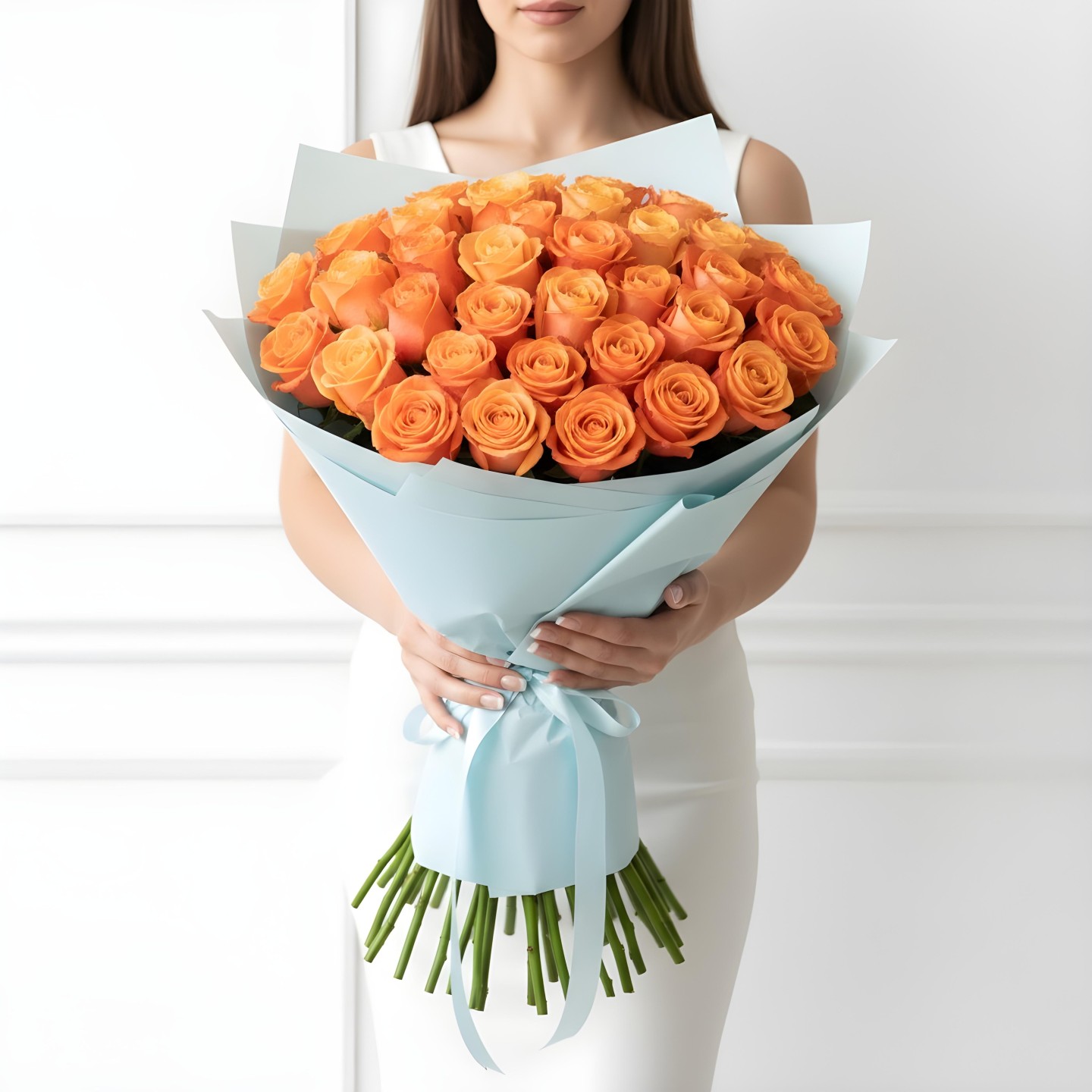 Orange Roses Bouquet (12–48 Stems)