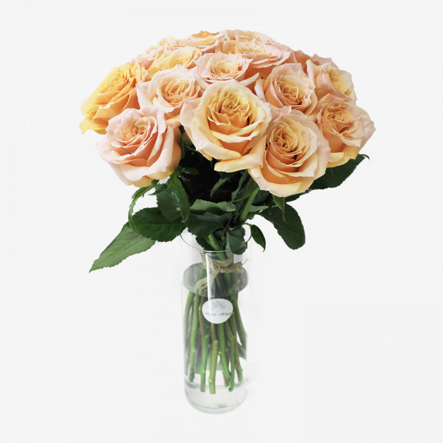18 Peach Shimmer Rose Bouquet