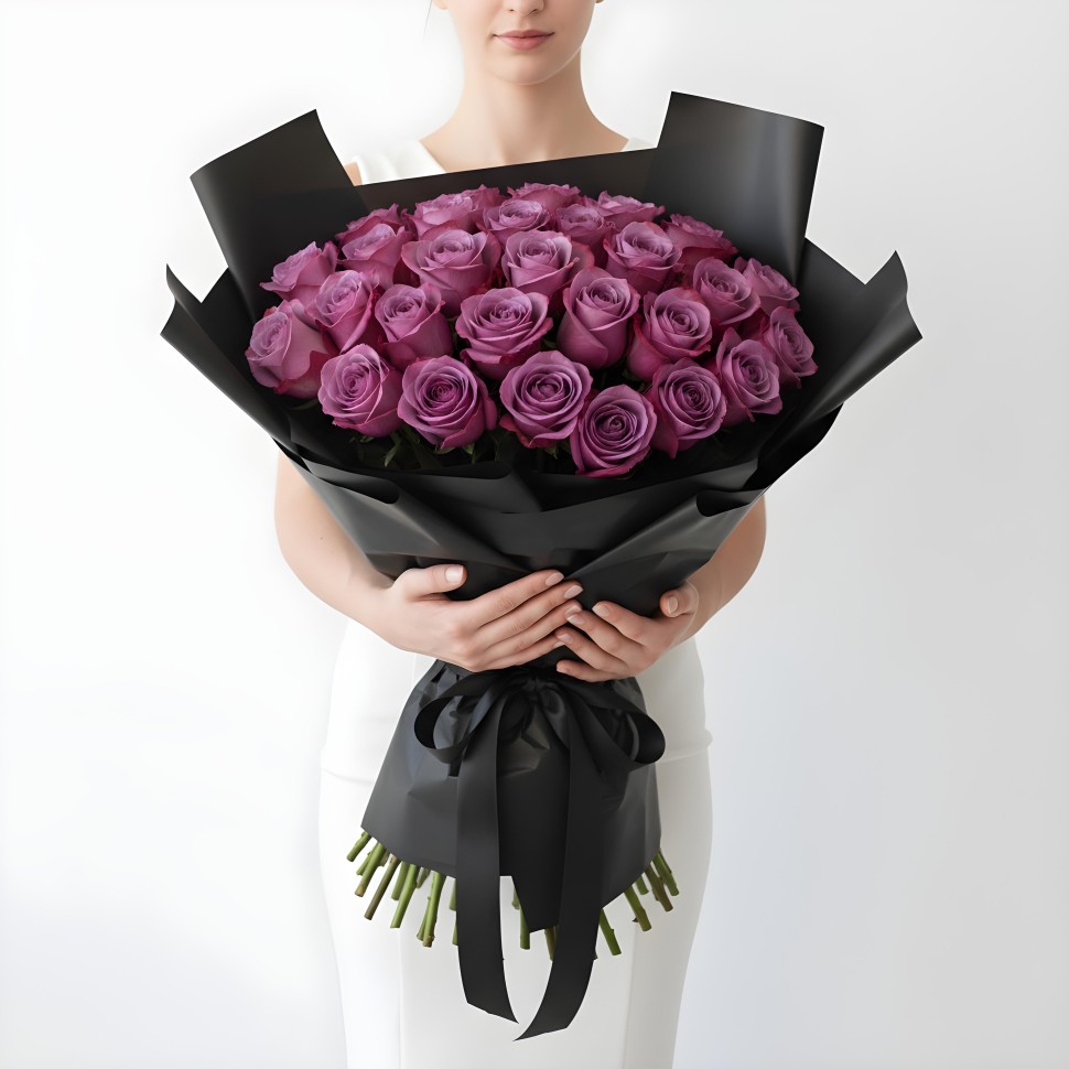 Purple Roses Bouquet (12–48 Stems)