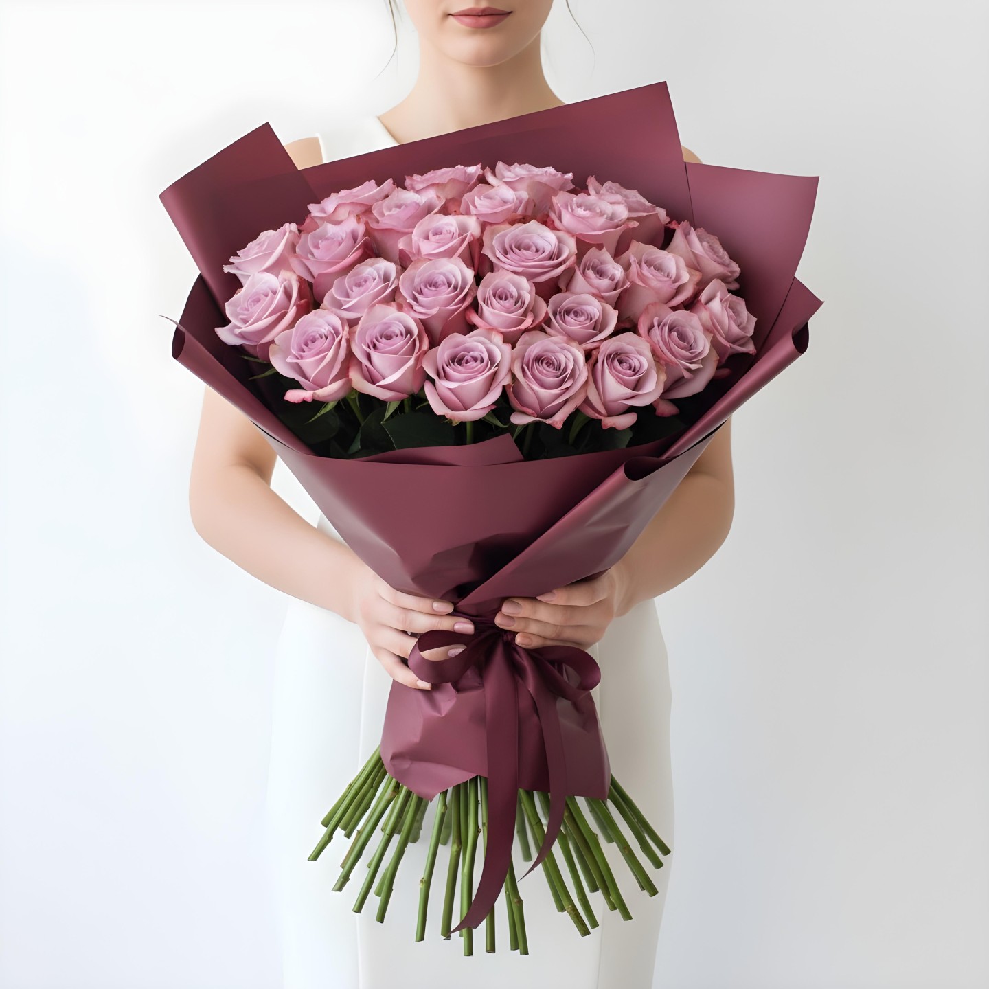 Purple Roses Bouquet (12–48 Stems)