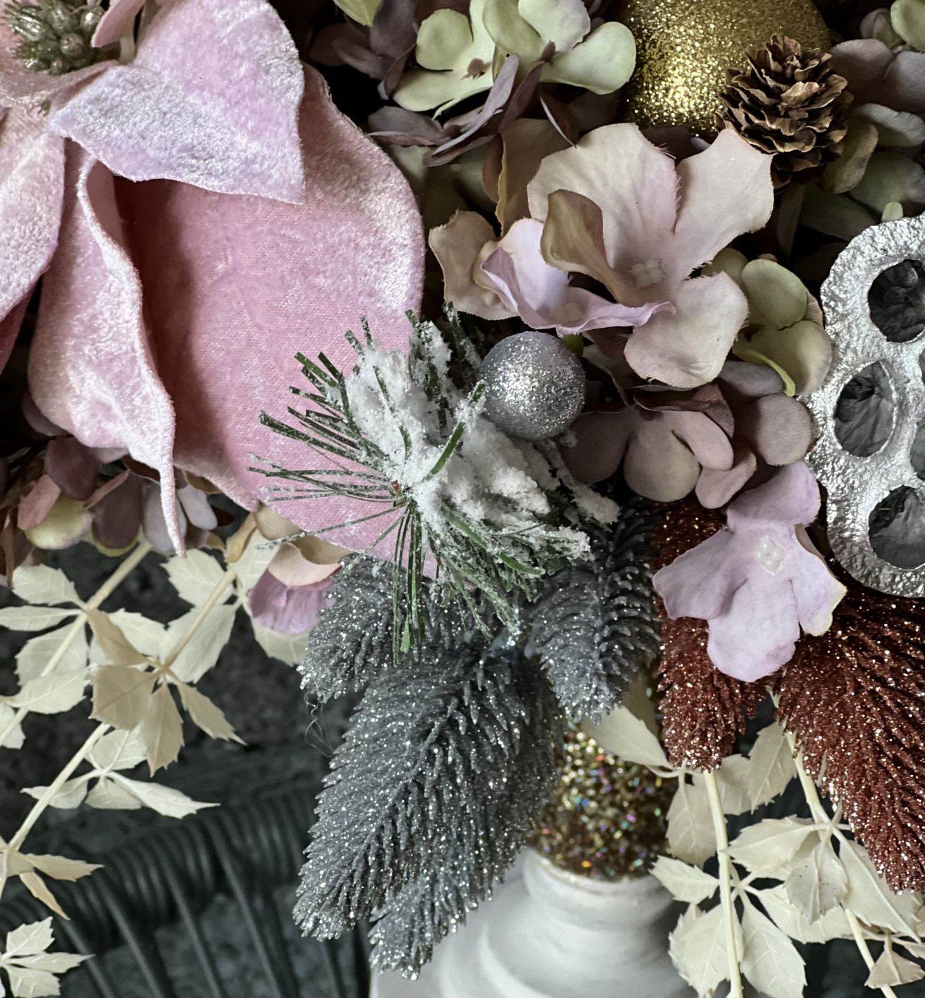 Christmas candlestick with Birch Bark Candle