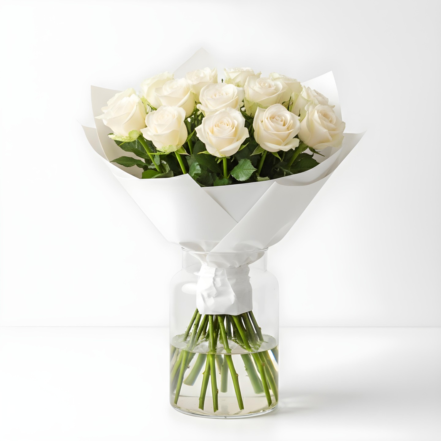 White Roses Bouquet (12–48 Stems)