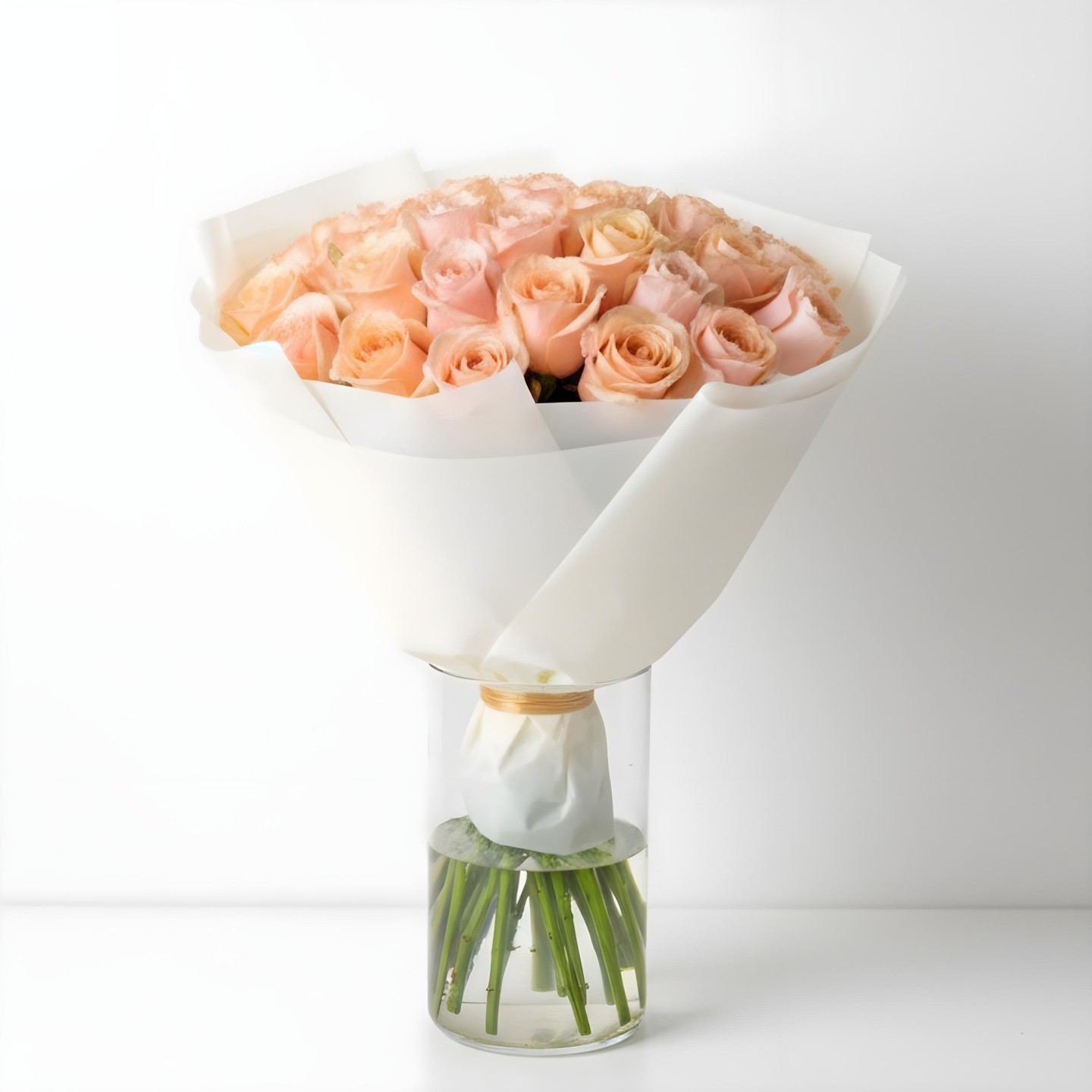 Peach Roses Bouquet (12–48 Stems)