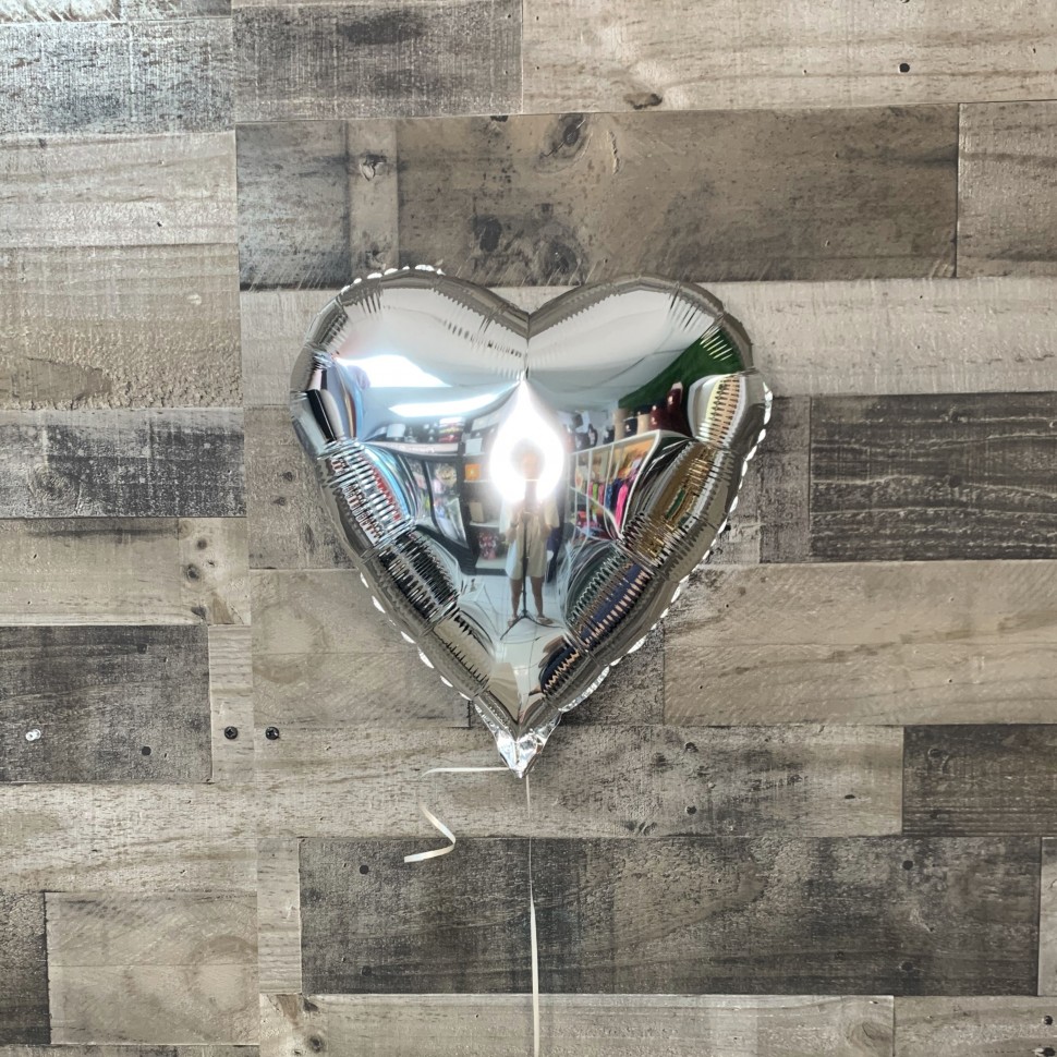 Silver Heart Balloon 16"