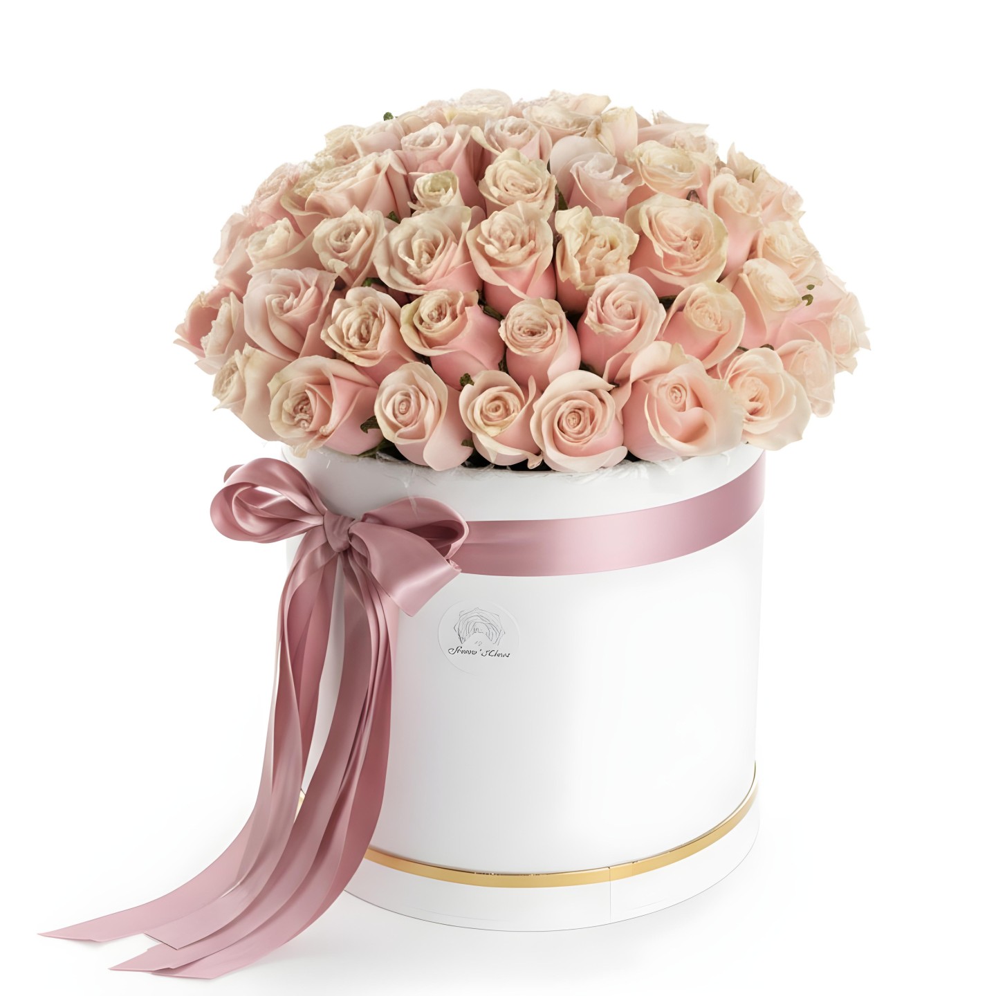 Jumbo Fresh Light Pink Roses Box