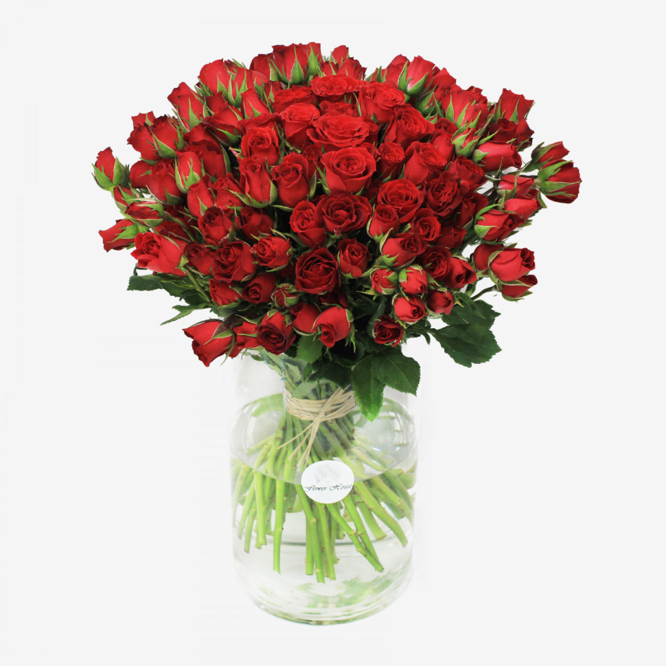 Mikado Red Spray Rose Flower Bouquet (50 stems)