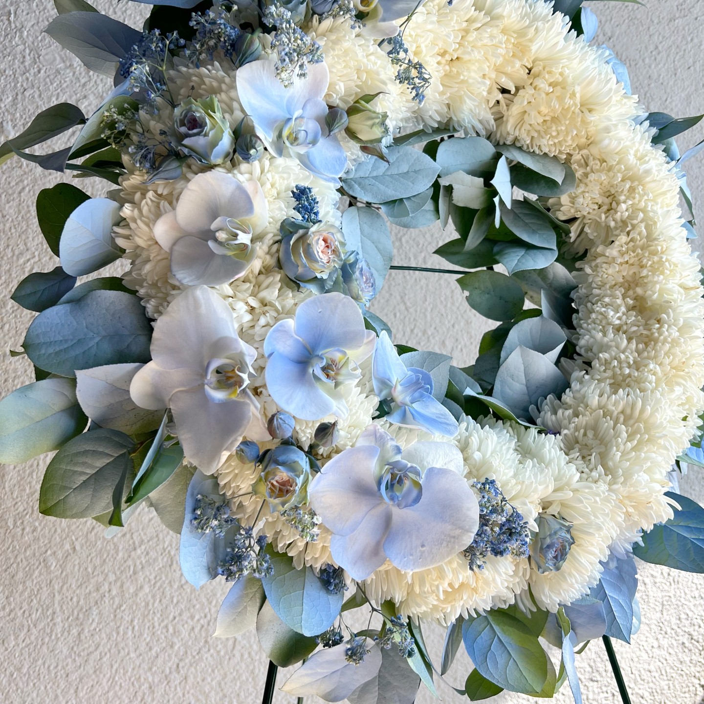 18" Funeral Wreath Blue 18" Funeral Wreath Blue