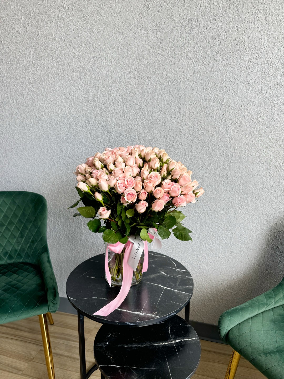 Light Pink Spray Rose Flower Bouquet (50 stems)