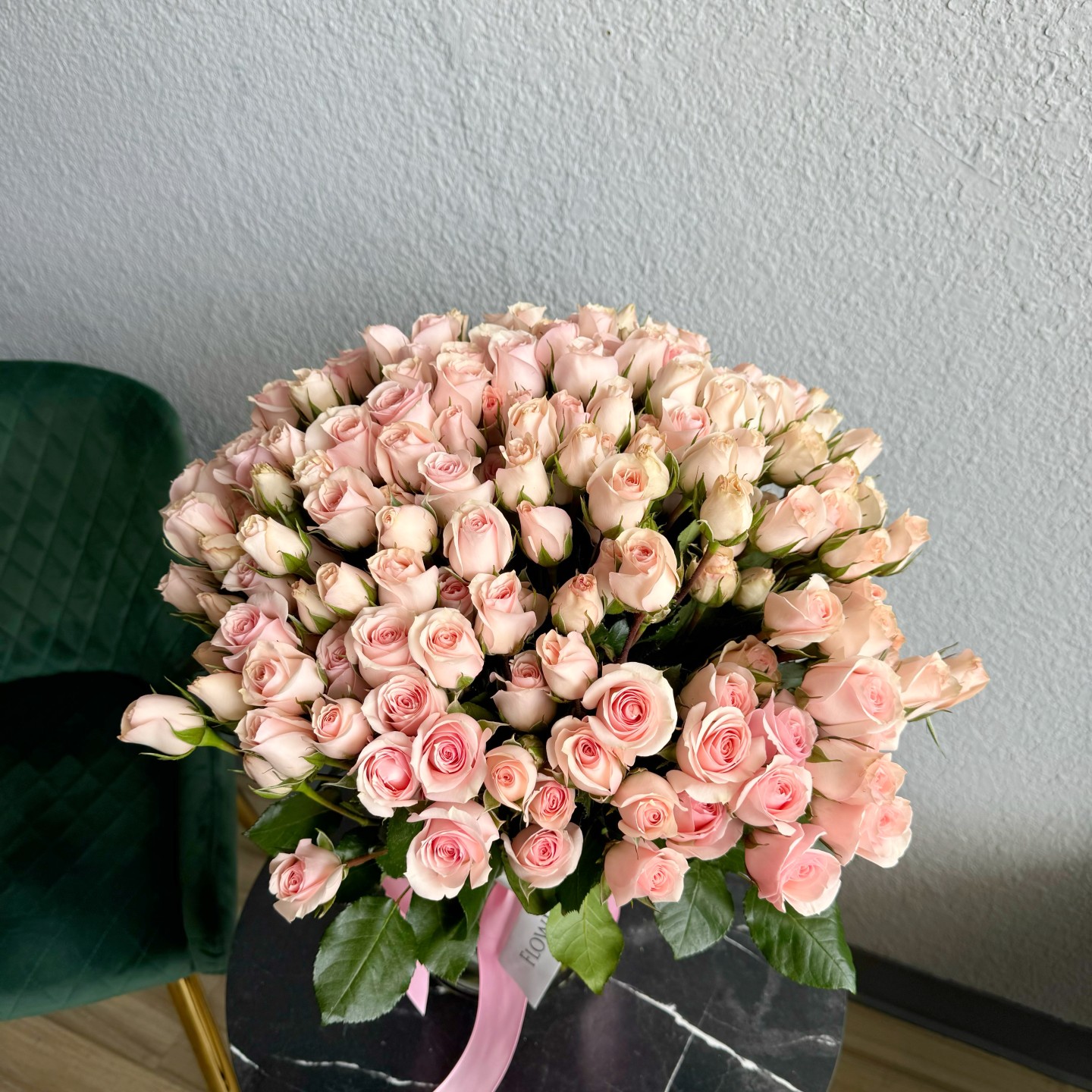 Light Pink Spray Rose Flower Bouquet (50 stems)