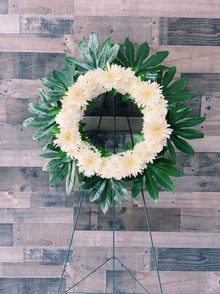 18" Pure White Funeral Wreath Stand