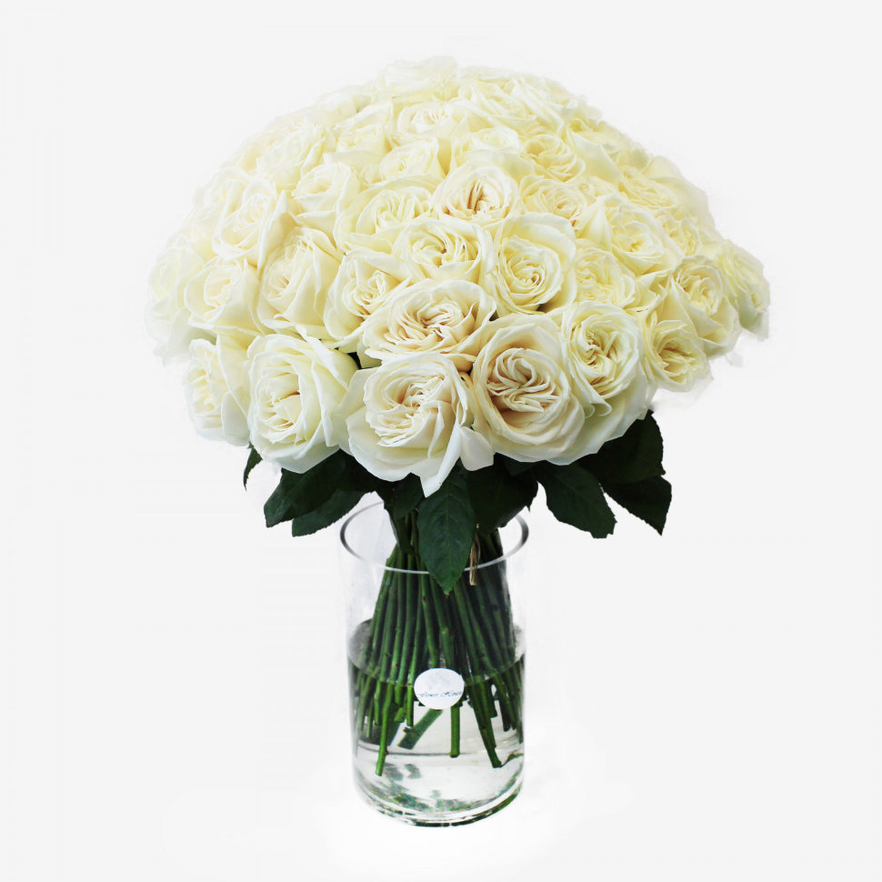 75 White Playa Blanca Rose Bouquet