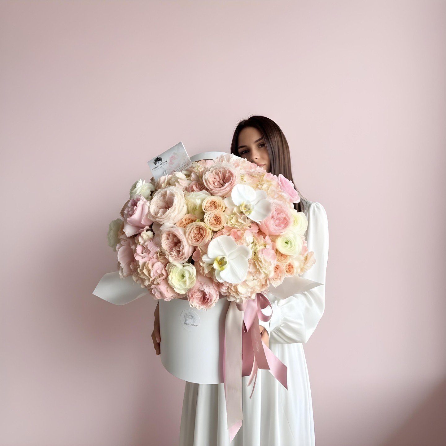 Elle Fresh Flower Box (Roses, Spray Roses, Garden Roses, Hydrangeas, Ranunculus, Cymbidium Orchids) Elle Fresh Flower Box (Roses, Spray Roses, Garden Roses, Hydrangeas, Ranunculus, Cymbidium Orchids)