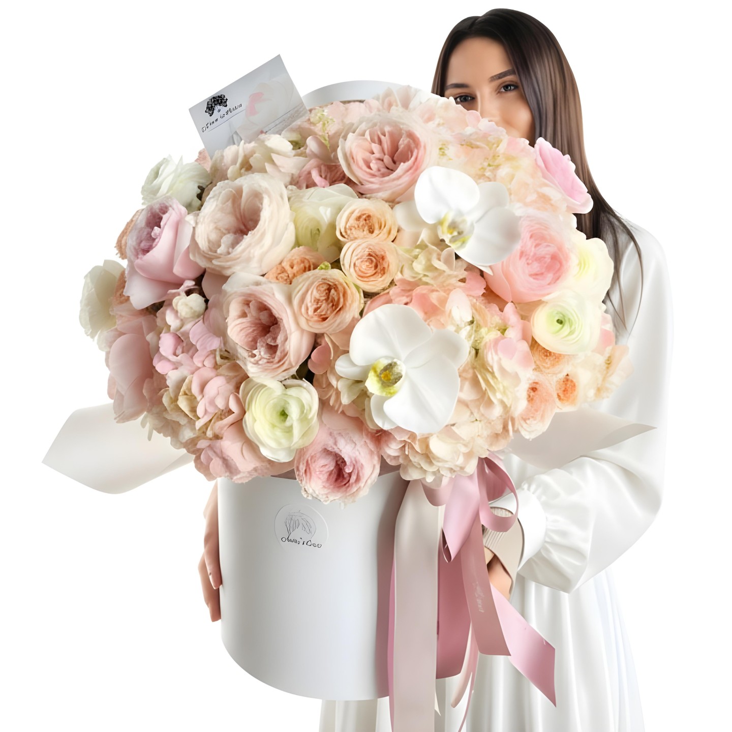 Elle Fresh Flower Box (Roses, Spray Roses, Garden Roses, Hydrangeas, Ranunculus, Cymbidium Orchids) Elle Fresh Flower Box (Roses, Spray Roses, Garden Roses, Hydrangeas, Ranunculus, Cymbidium Orchids)