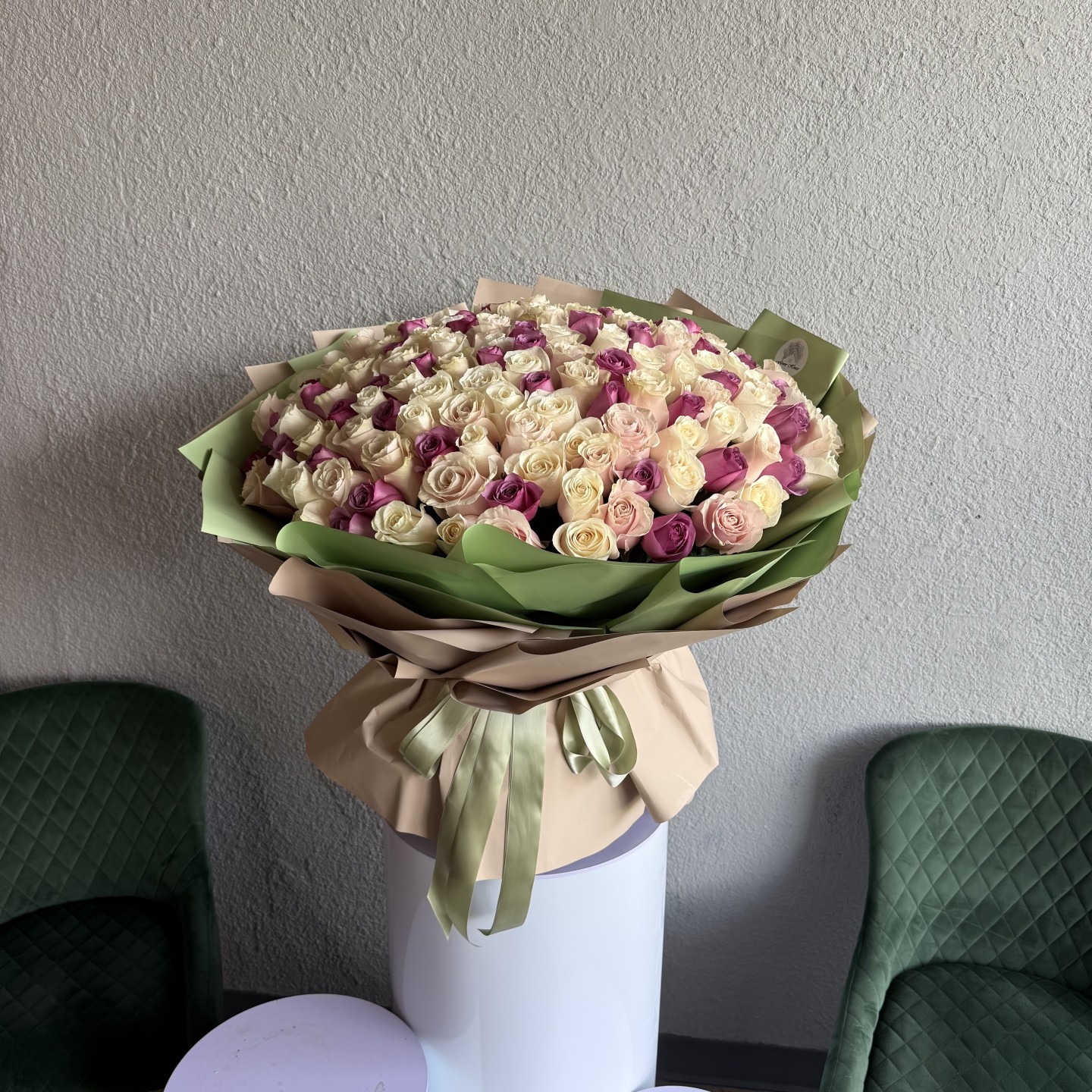 150 Assorted Roses Hand Tied Flower Bouquet