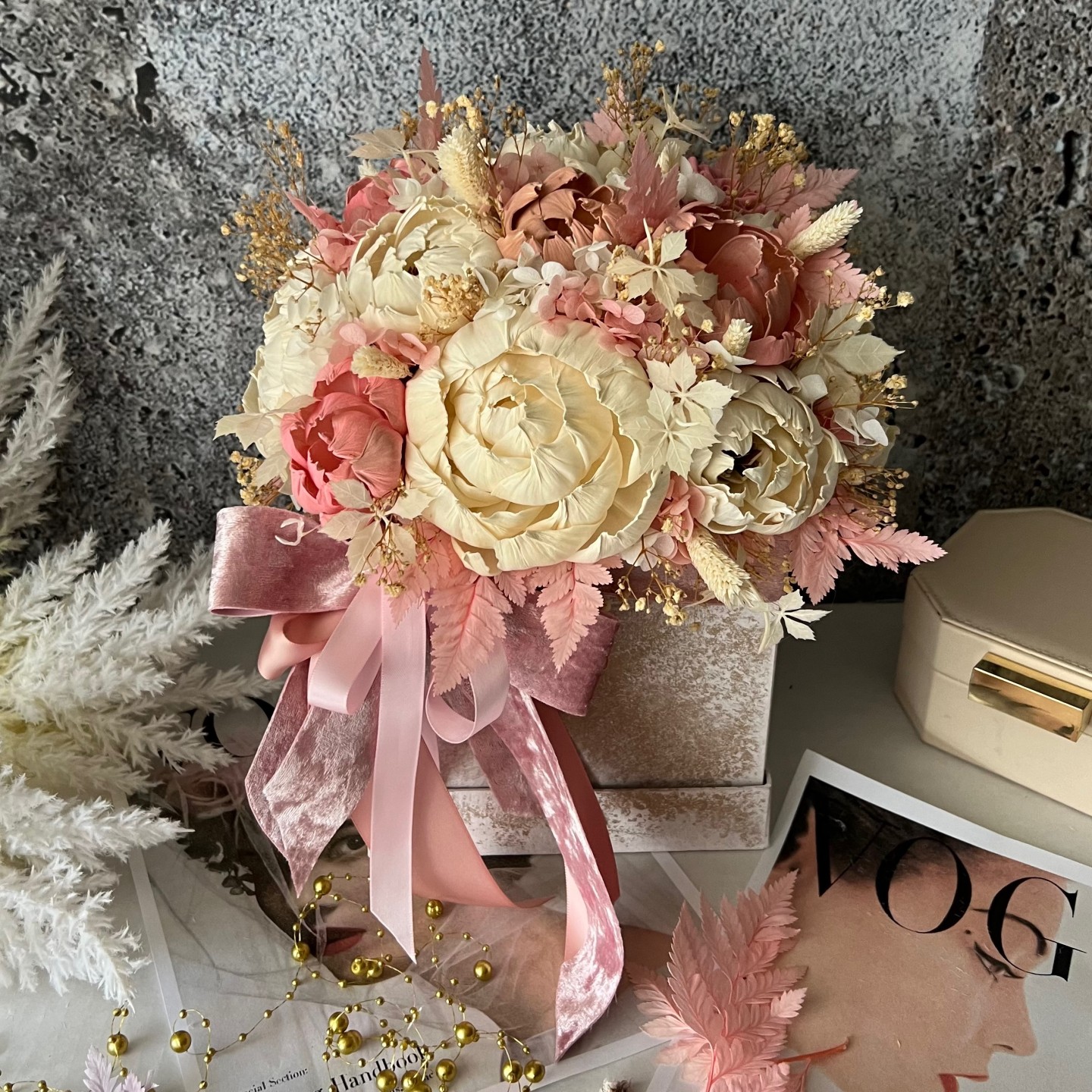 SOFIA collection sola wood peonies box SOFIA collection sola wood peonies box