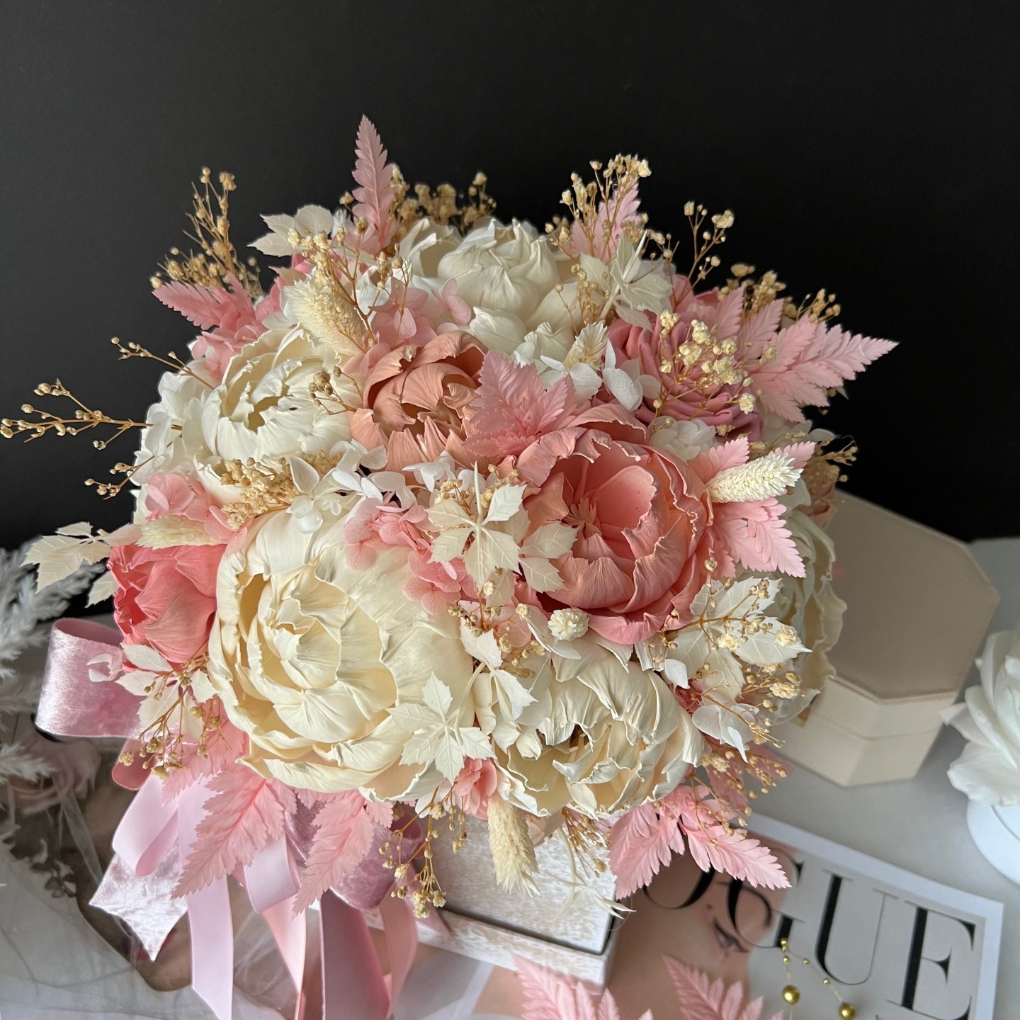 SOFIA collection sola wood peonies box SOFIA collection sola wood peonies box