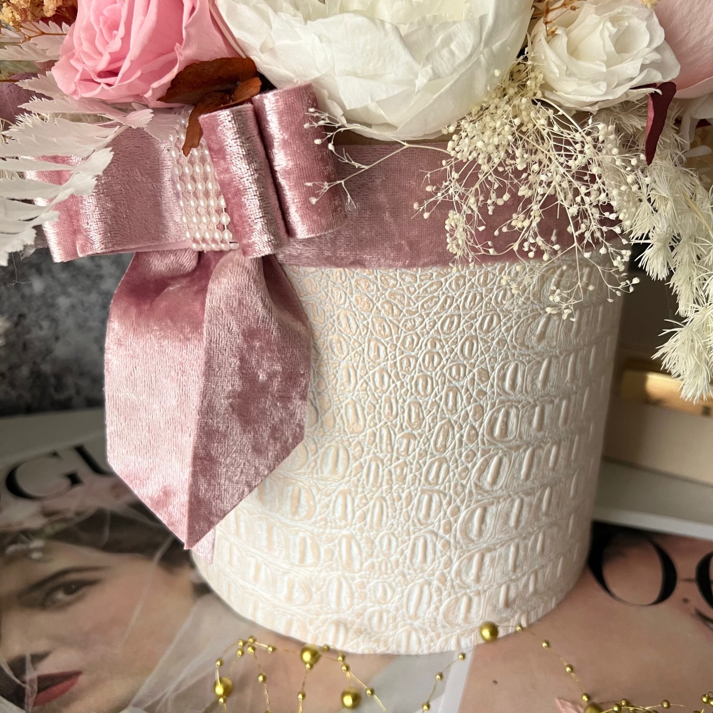 KELLY collection Large Preserved Peonies and ranunculus Box