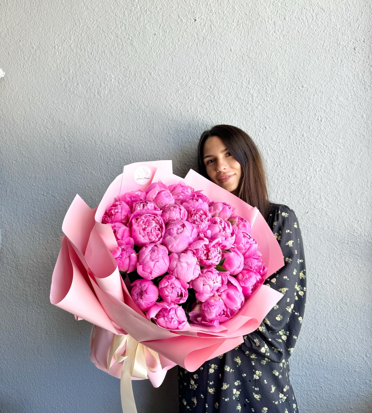 Hot Pink Peony Love Hand-Tied Bouquet