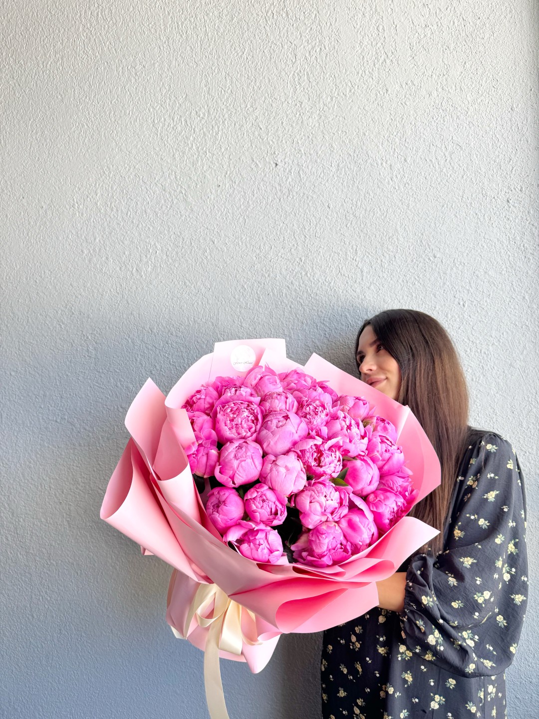Hot Pink Peony Love Hand-Tied Bouquet