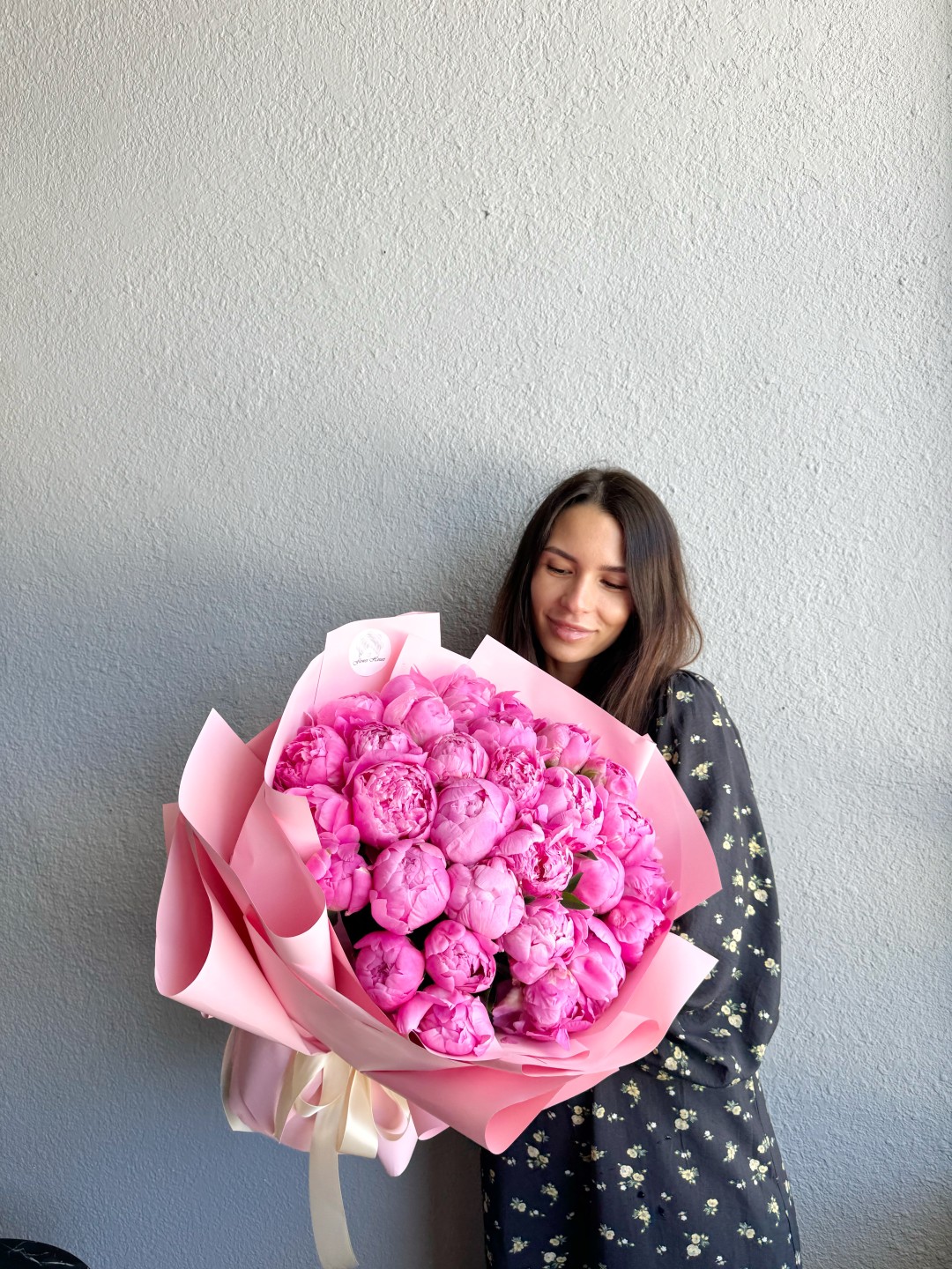 Hot Pink Peony Love Hand-Tied Bouquet