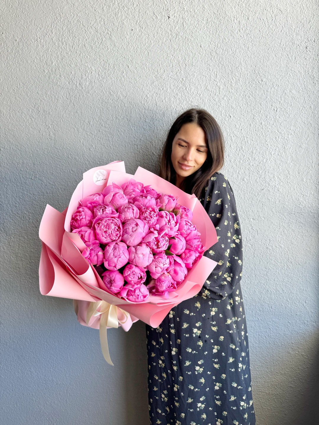 Hot Pink Peony Love Hand-Tied Bouquet
