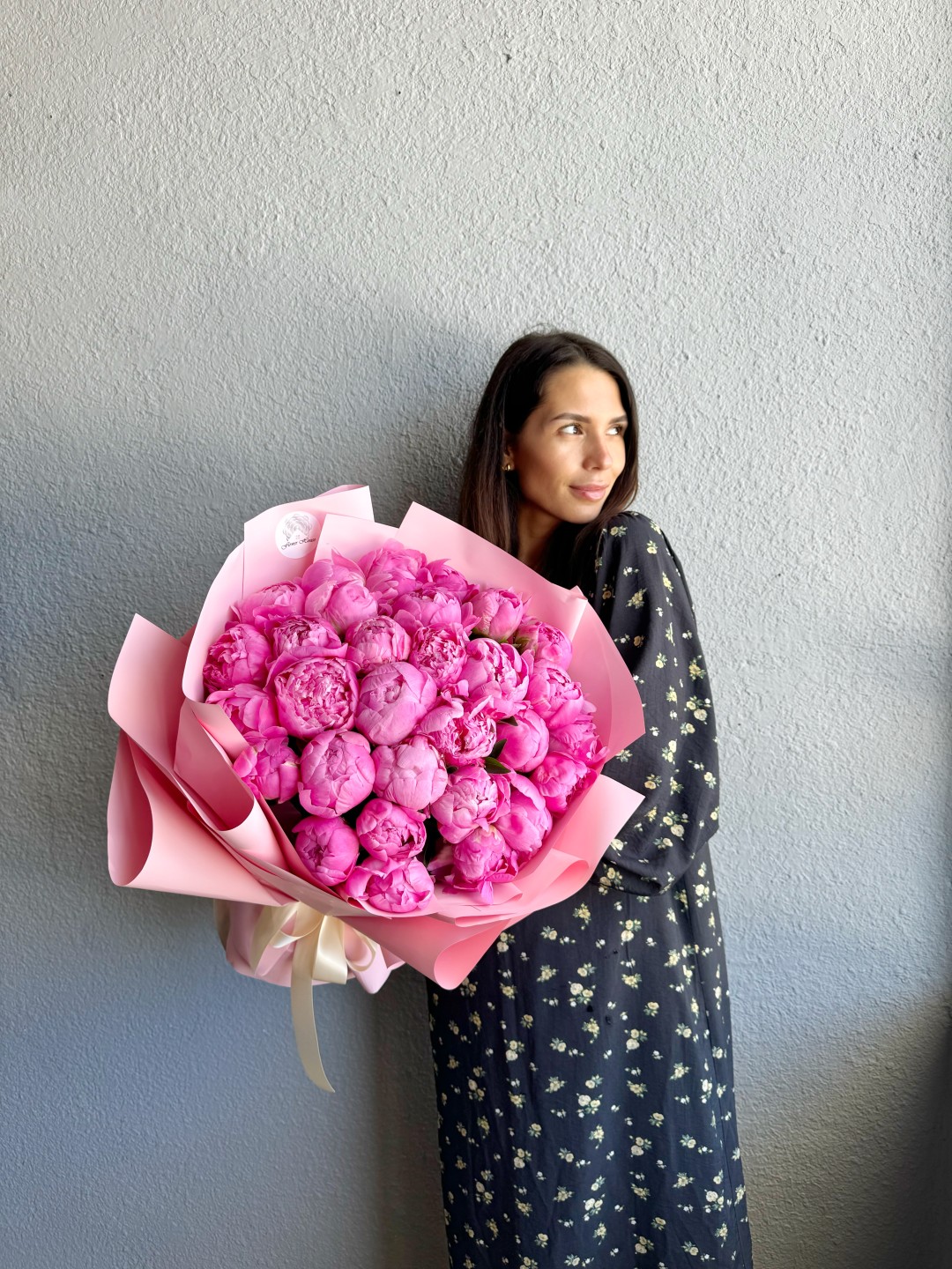 Hot Pink Peony Love Hand-Tied Bouquet