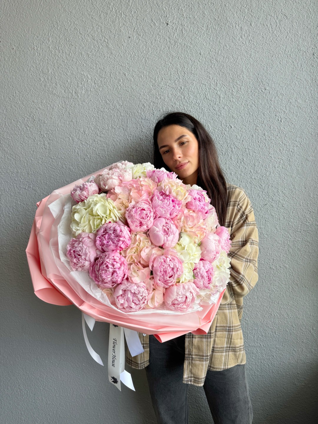 Pastel Savanna Peonies & Hydrangeas Hand-Tied Bouquet Pastel Savanna Peonies & Hydrangeas Hand-Tied Bouquet